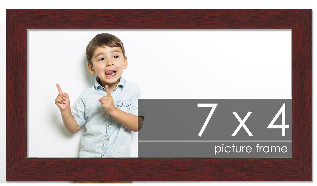 7x4 Solid Wood Picture Frame with UV-Resistant Acrylic & Acid-Free Backing, Available in 6 Finishes: Matte Black, Matte White, Metallic Bronze, Silver, Natural Wood Grain & Mahogany